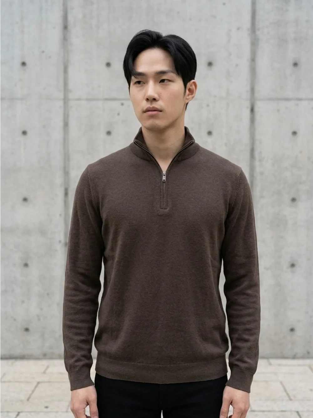 Banana Republic Men's Brown Half-Zip Sweater